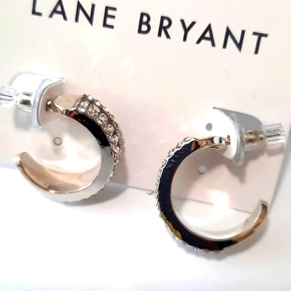 LANE BRYANT crystal hoop earrings - Picture 3 of 6
